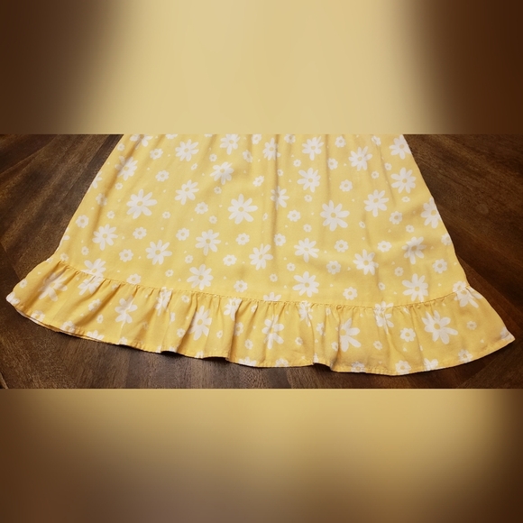 Wonder Nation Yellow Floral Kids Dress Size 7/8 Summer Dress - Picture 8 of 14